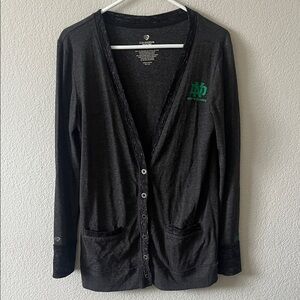 North Dakota Gray & Black Cardigan Sweater